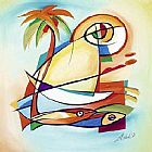 Alfred Gockel Sun Fish I painting